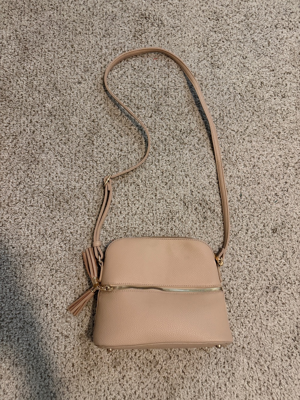 Dome Crossbody Bag Shoulder Bag with Tassel | Zipper Pocket | Adjustable Strap